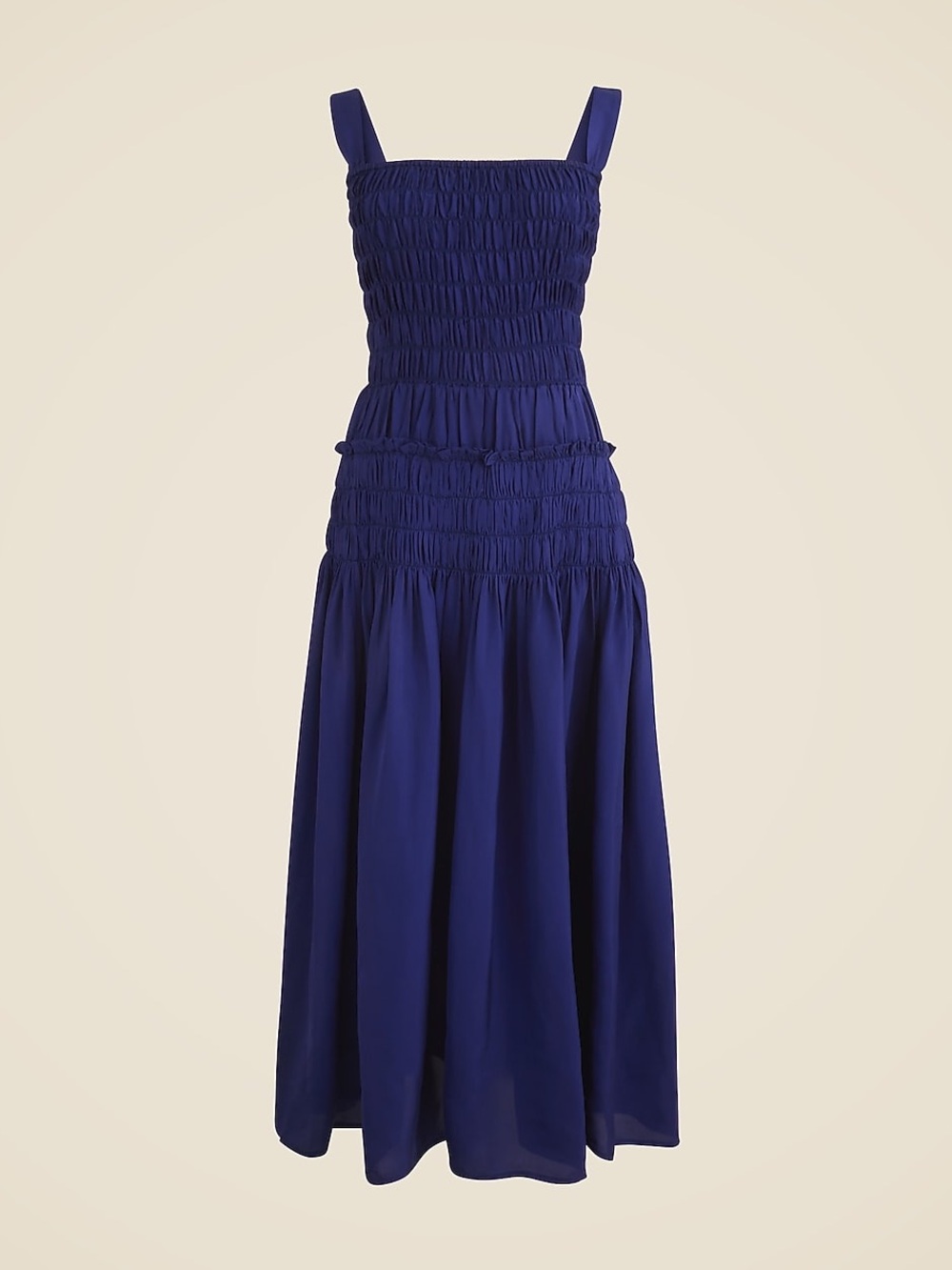 J.Crew Blue Smocked Midi Dress Size Large